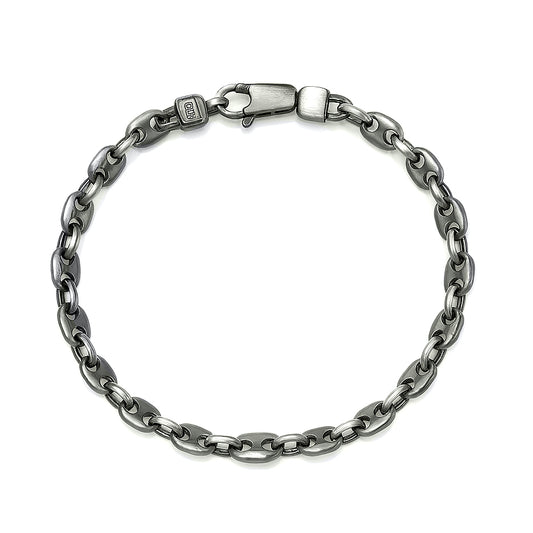 Silver Gunmetal Mariner Chain Bracelet - 4.8 mm