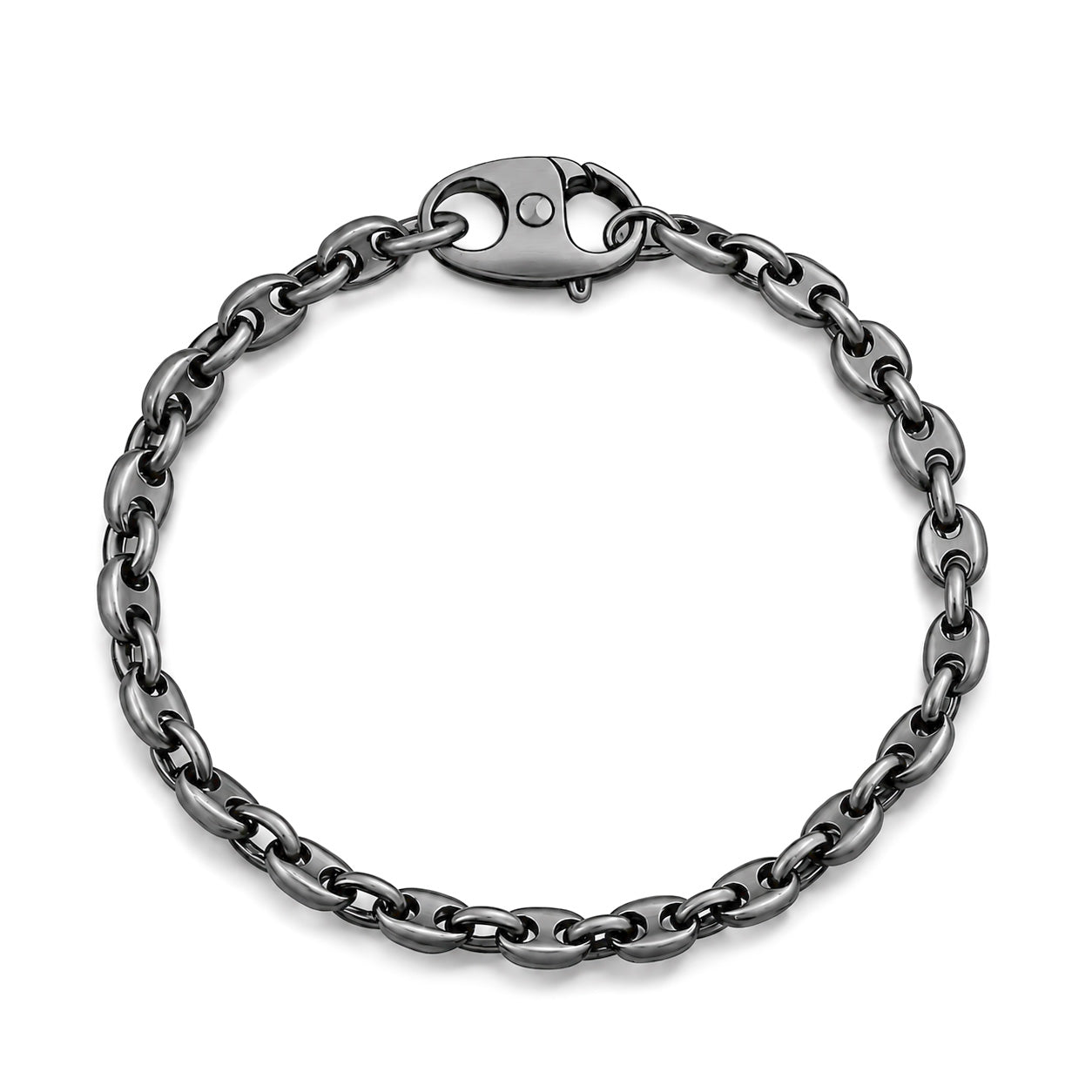 Silver Gunmetal Mariner Chain Bracelet - 4.8 mm