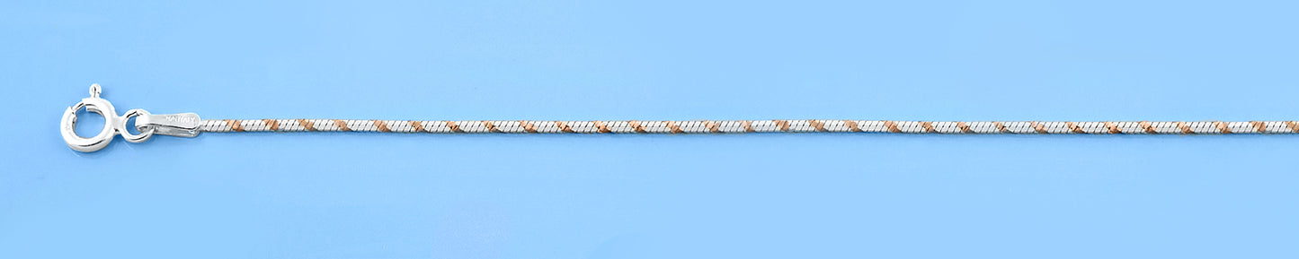 Silver Two-Tone Diamond-Cut Bracelet
