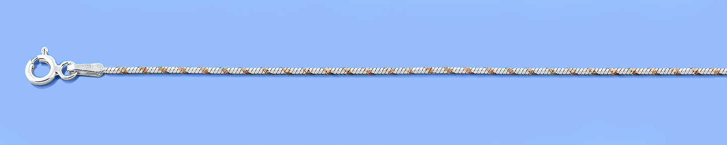 Silver Two-Tone Diamond-Cut Bracelet