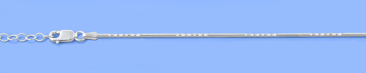 Silver Diamond-Cut Snake Bracelet