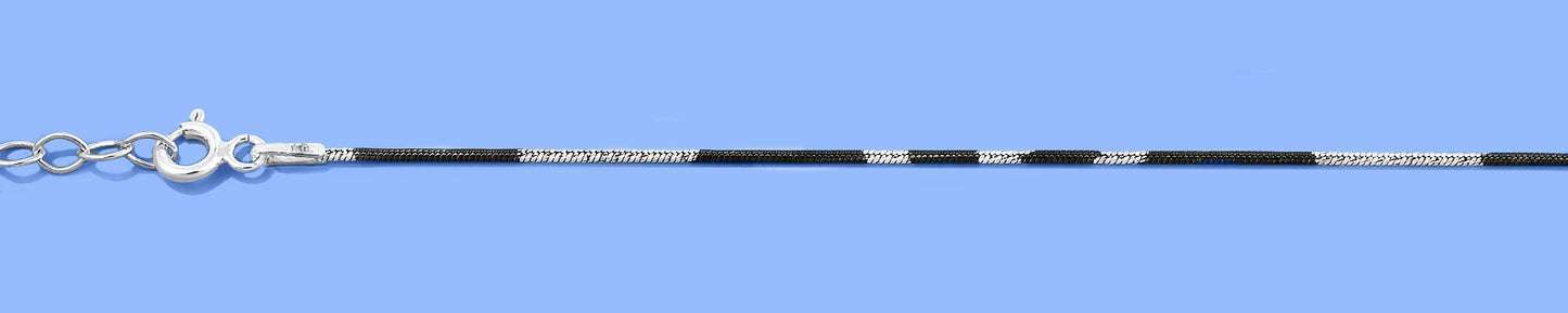 Silver Black Snake Chain Bracelet