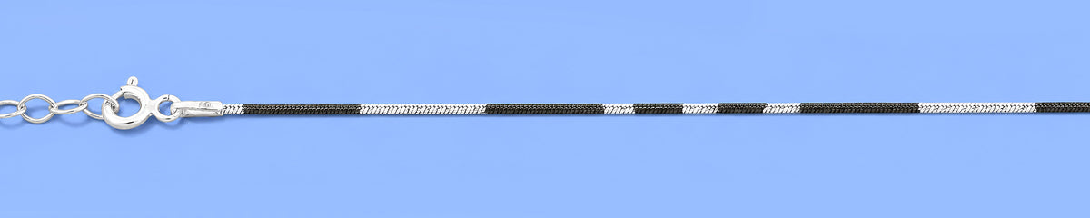 Silver Black Snake Chain Bracelet
