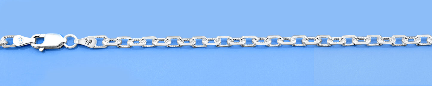 Silver Diamond Cut Anchor Bracelet
