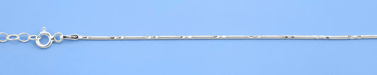Silver Diamond Cut Snake Chain Bracelet