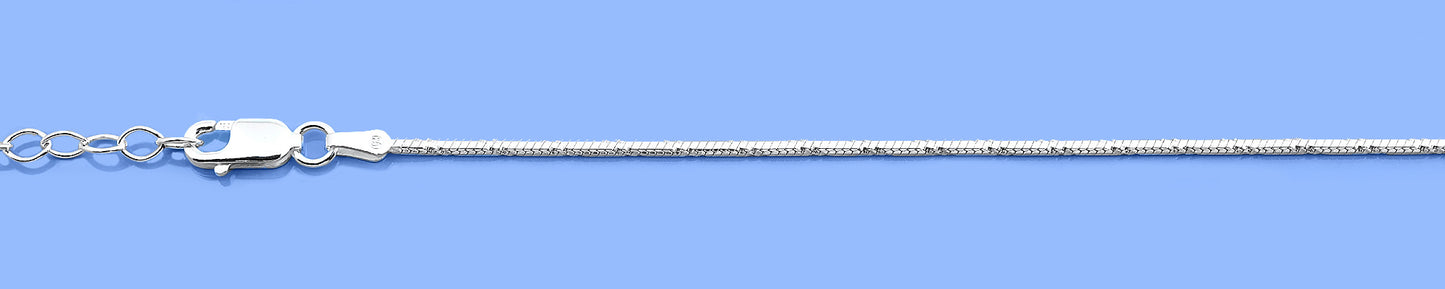 Silver Diamond Cut Snake Chain Bracelet
