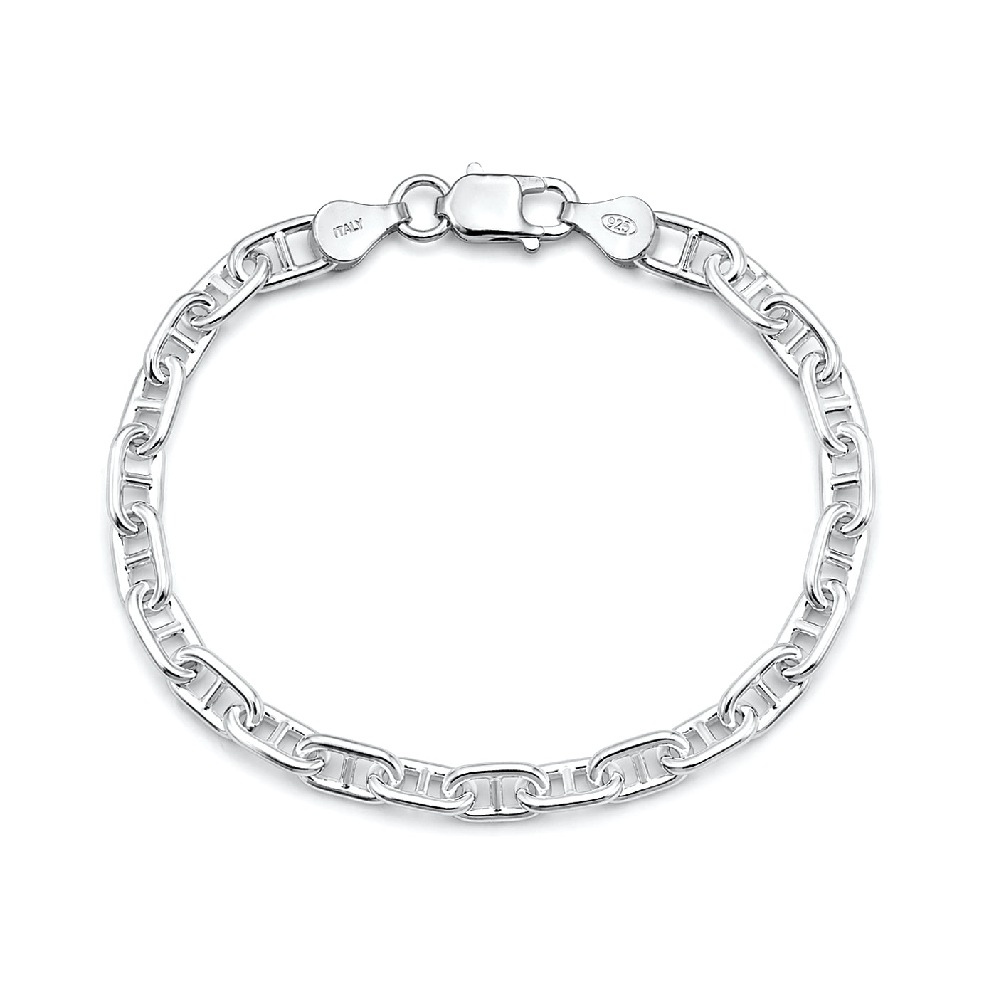 Silver Mariner Anchor Chain Bracelet