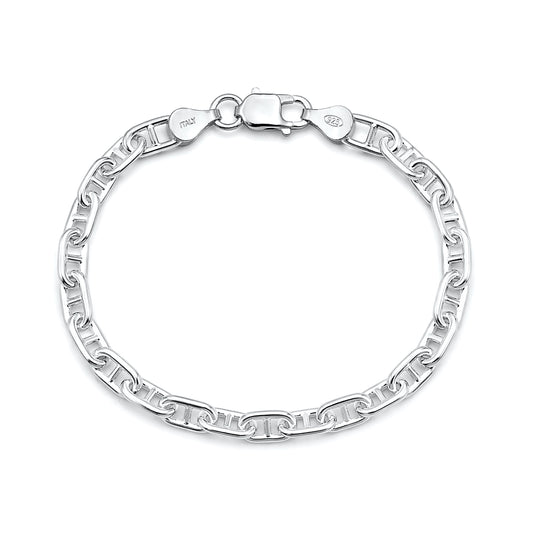 Silver Mariner Anchor Chain Bracelet