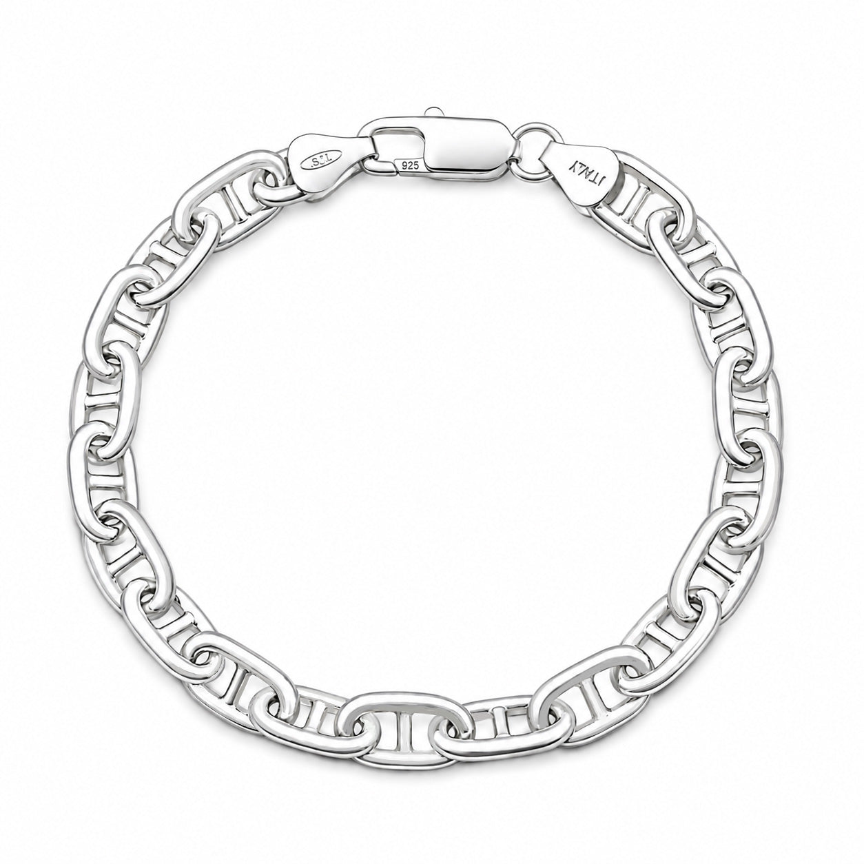 Silver Mariner Anchor Chain Bracelet