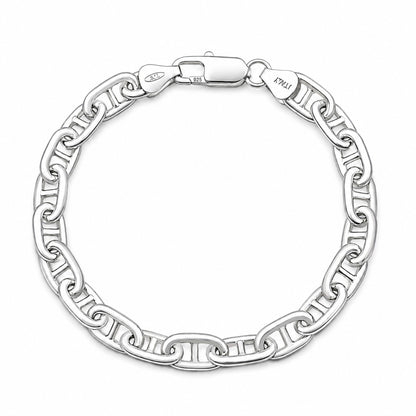 Silver Mariner Anchor Chain Bracelet