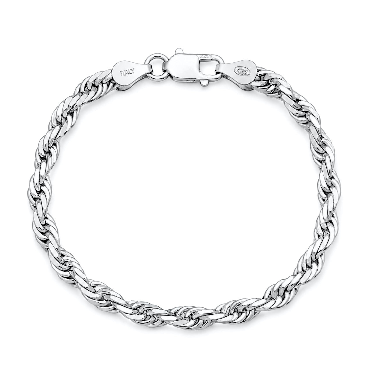 Silver Rope Bracelet - 5 mm