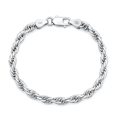Silver Rope Bracelet - 5 mm