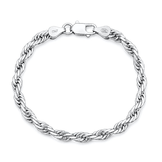 Silver Rope Bracelet - 5 mm