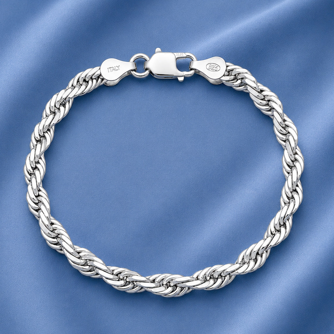 Silver Rope Bracelet - 5 mm