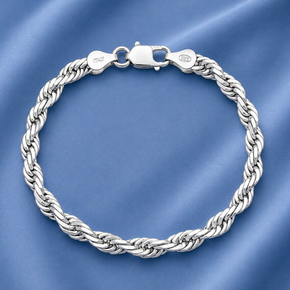 Silver Rope Bracelet - 5 mm