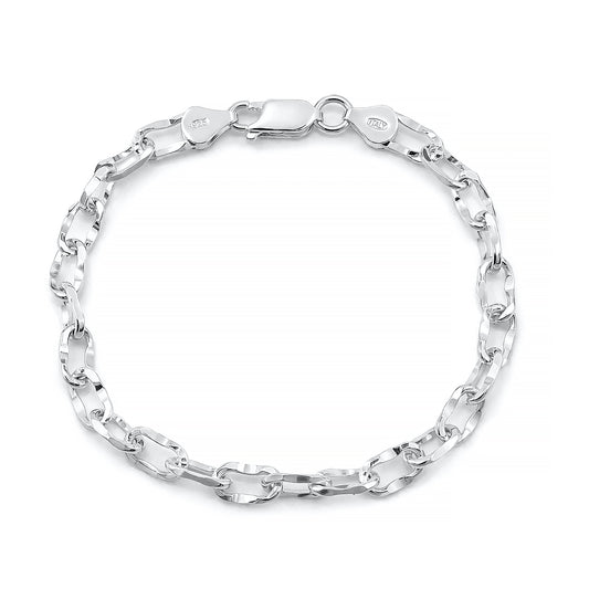 Silver Oval Chain Bracelet