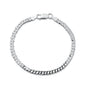 Silver Flat Curb Chain Bracelet