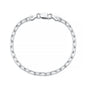 Silver Beveled Paperclip Chain Bracelet