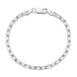 Silver Beveled Paperclip Chain Bracelet