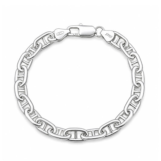 Silver Anchor Chain Bracelet