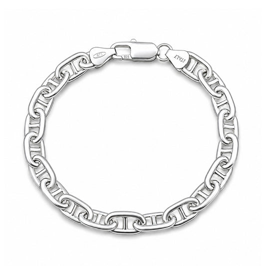 Silver Anchor Chain Bracelet