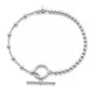 Silver Bead Bracelet - Toggle Closure