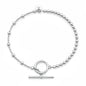 Silver Bead Bracelet - Toggle Closure