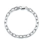 Silver Bracelet - Thick Oval Beveled Edge Link