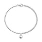 Silver CZ & Beaded Bracelet - Heart