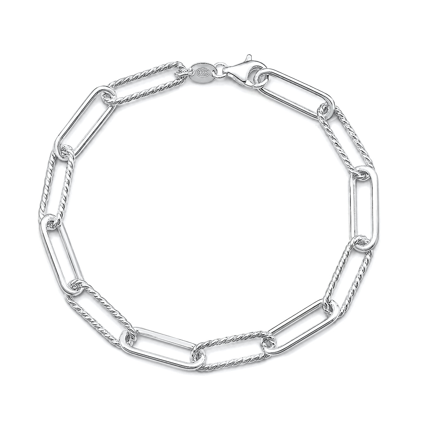 Silver Paperclip Bracelet - 6mm