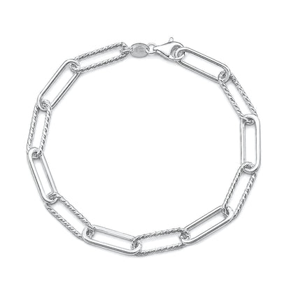 Silver Paperclip Bracelet - 6mm