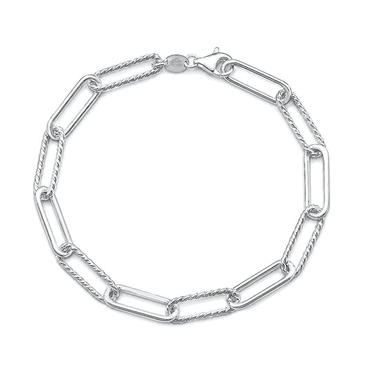 Silver Paperclip Bracelet - 6mm