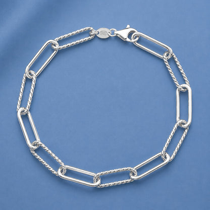 Silver Paperclip Bracelet - 6mm