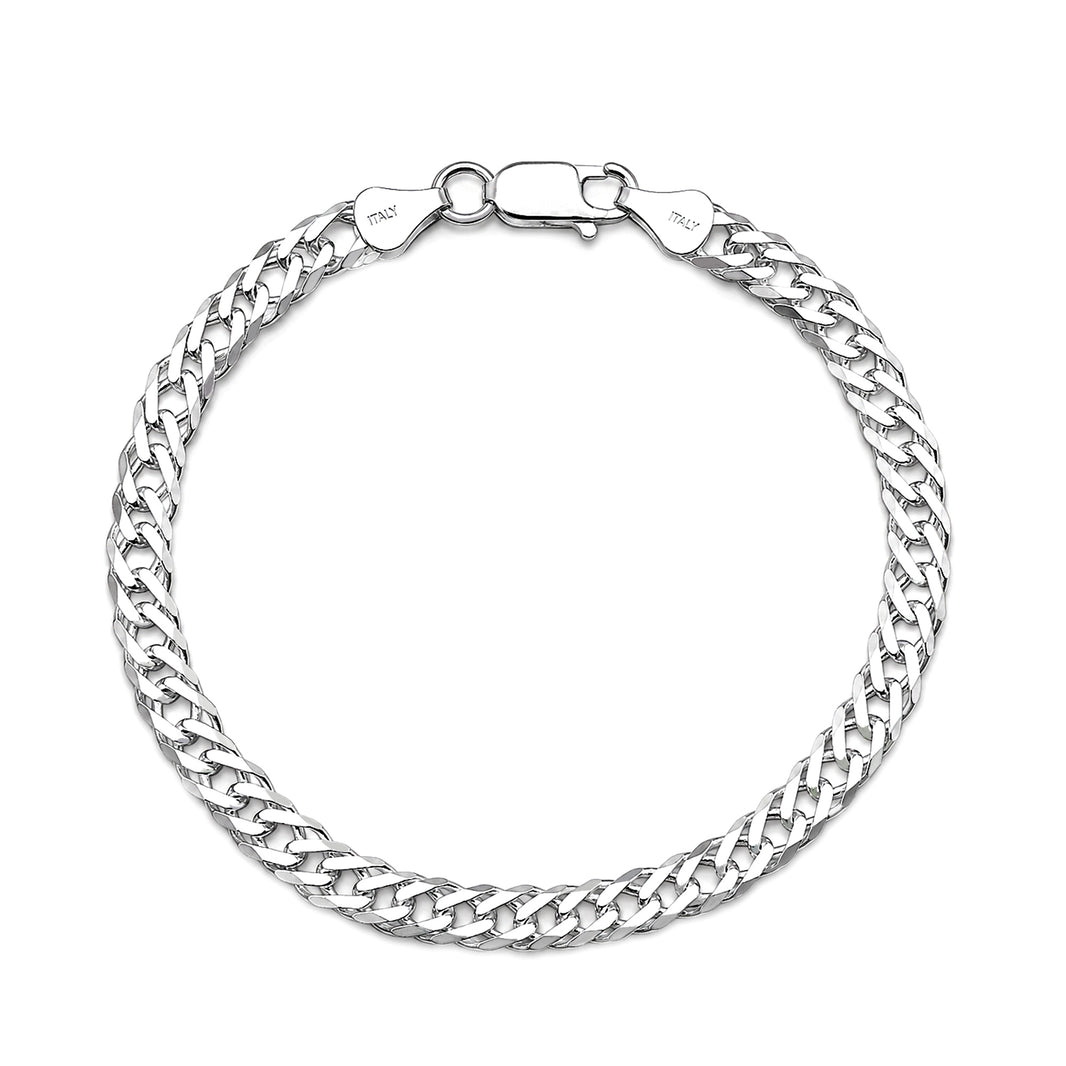 Silver Double Link Rombo Bracelet