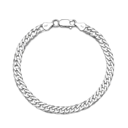 Silver Double Link Rombo Bracelet