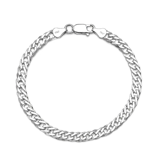 Silver Double Link Rombo Bracelet