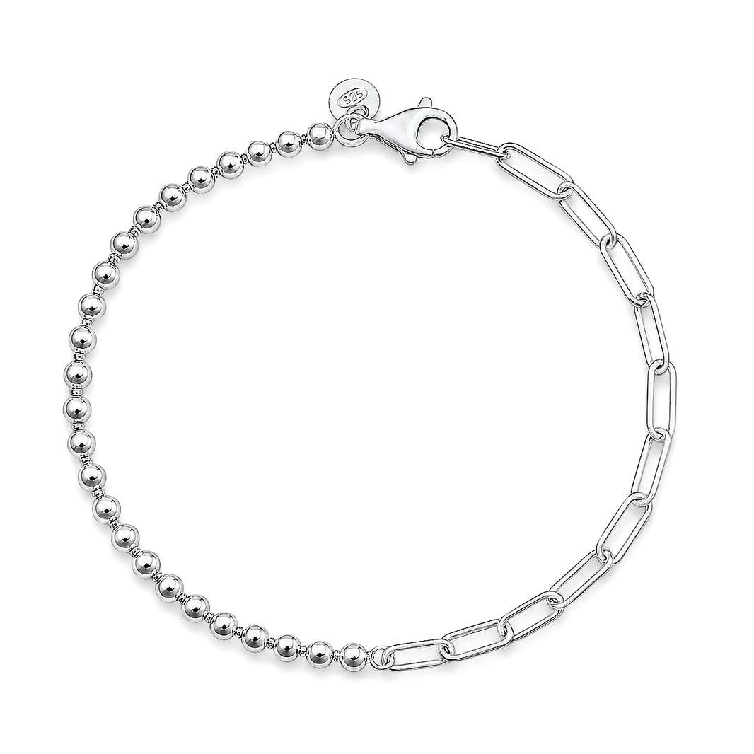 Silver Bead & Link Bracelet