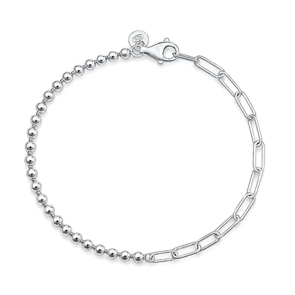 Silver Bead & Link Bracelet