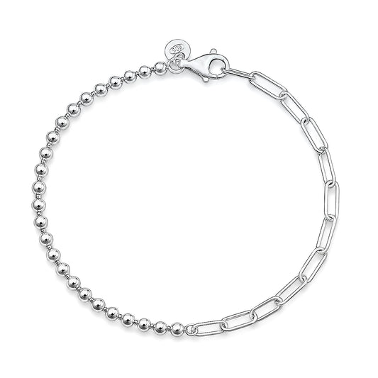 Silver Bead & Link Bracelet