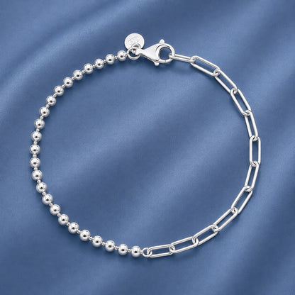 Silver Bead & Link Bracelet