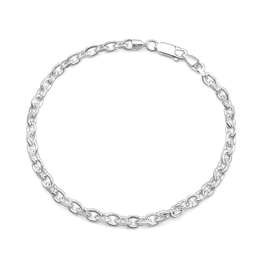 Silver Flat-Edge Anchor Bracelet
