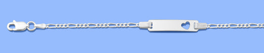 Silver Childrens ID Bracelet - Heart