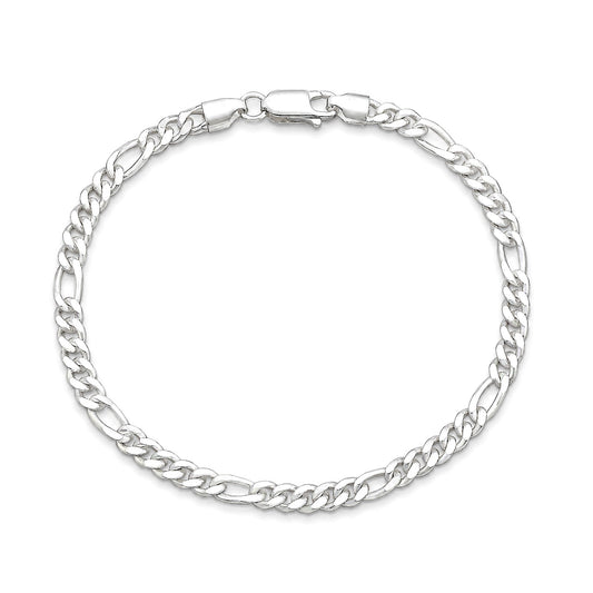 Silver 5+1 Figaro Bracelet