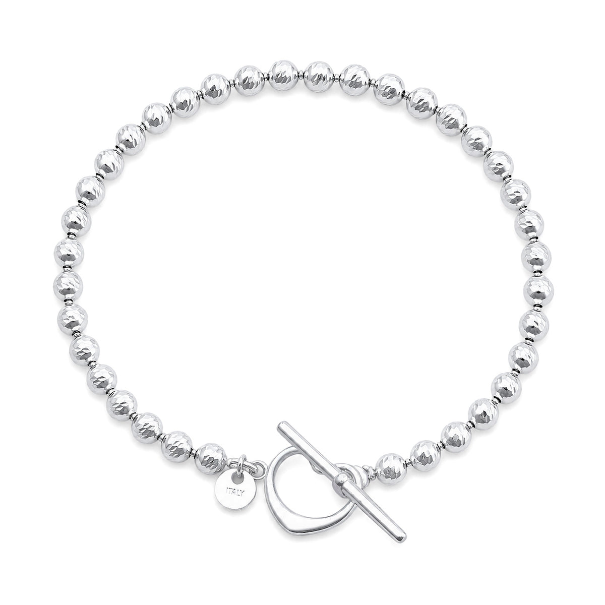 Silver Bead Toggle Bracelet