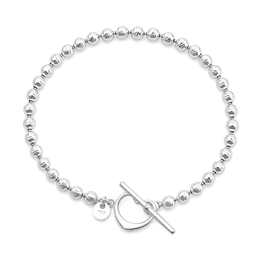 Silver Bead Toggle Bracelet