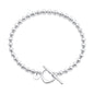 Silver Bead Toggle Bracelet