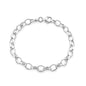 Silver Oval Flat Edge Chain Bracelet