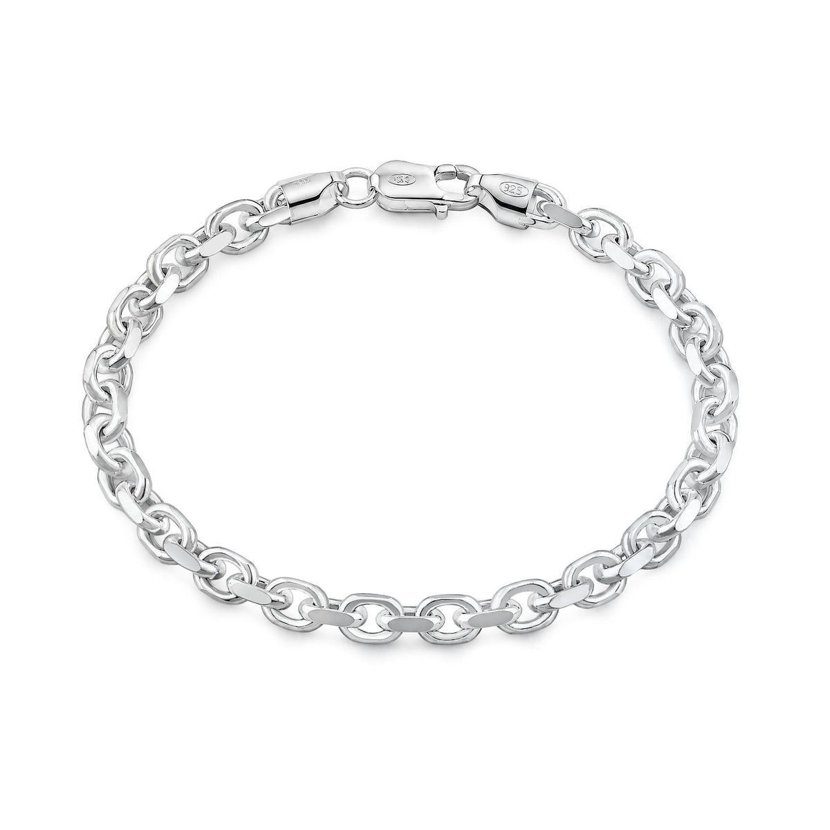 Sterling Silver Anchor Link Bracelet