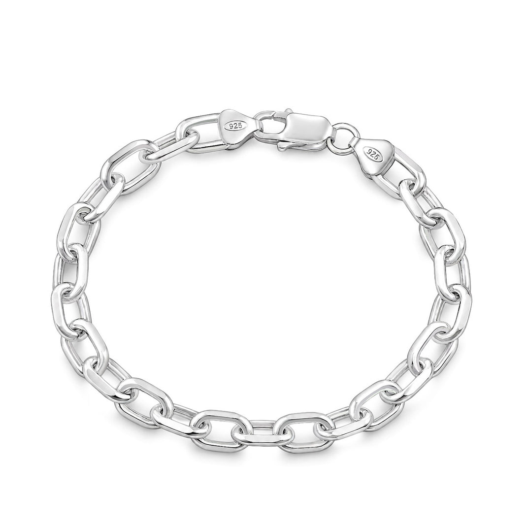 Sterling Silver Italian Oval Link Bracelet