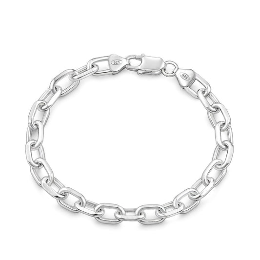 Sterling Silver Italian Oval Link Bracelet
